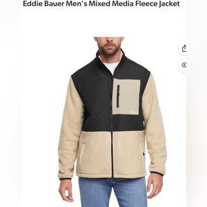 Eddie Bauer Men's Mixed Media Fleece Jacket
Khaki/Black, XLarge NWT